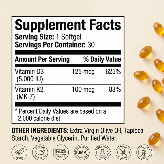 Vitamin D3+K2 Supplement